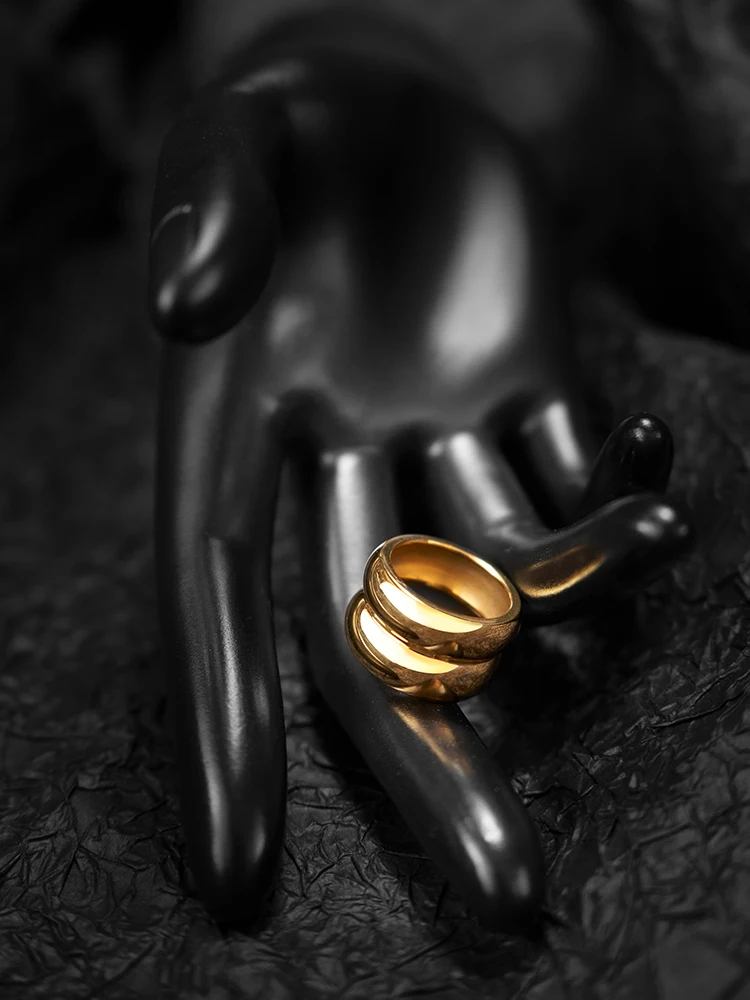 ENFASHION Curved Shape Ring For Women Anillos Mujer Gold Color Stainless Stee Fashion Jewelry Rings Simple Party Dropship 234193
